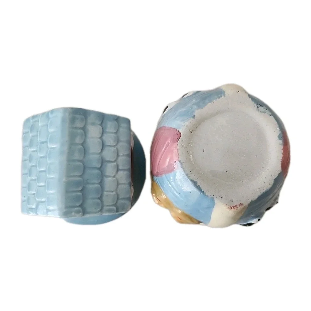 Vintage 3-Pc. Noah's Ark Napkin Holder, Creamer & Sugar Hand-Painted Ceramic Set